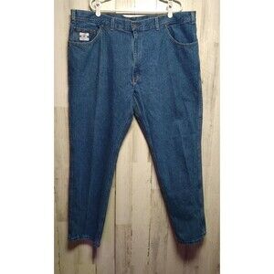 VTG Diamond Gusset Jeans Mens 46×32 Blue Regular Fit Made in USA measures 46×29